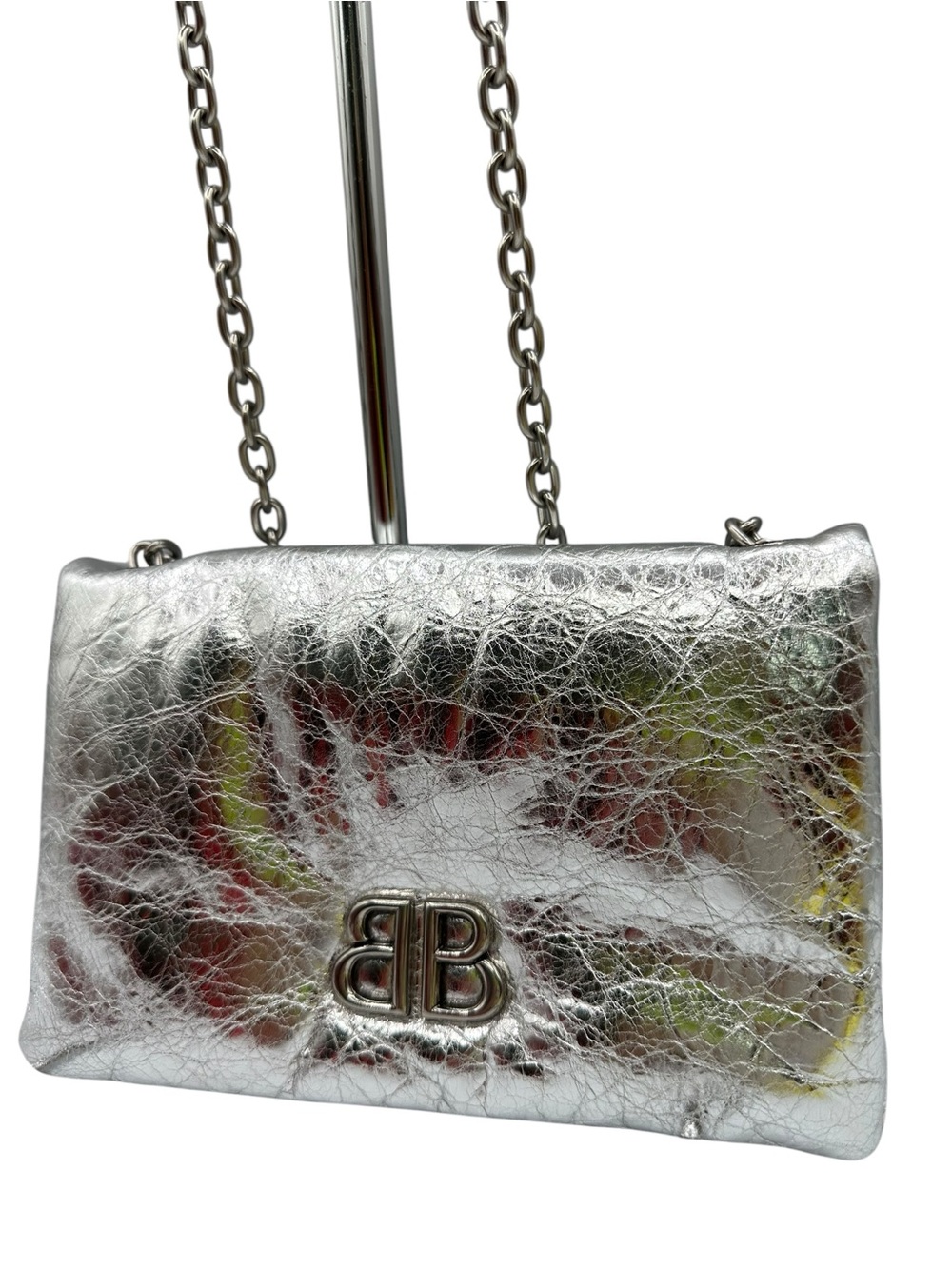BALENCIAGA Nano Monaco Metallized Leather Bag - Picture 8 of 16
